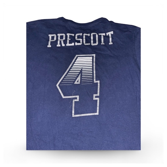 Dallas Cowboys: Dak Prescott #4 Jersey Style T-Shirt by NIKE: Adult XL: NFL - Picture 3 of 4